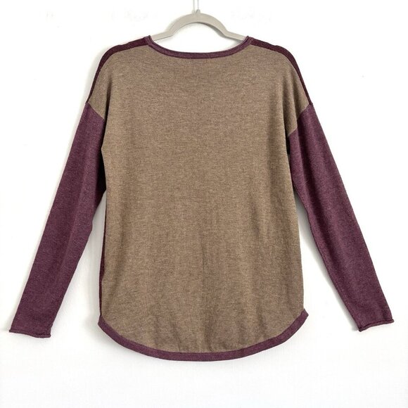 Smartwool Long Sleeve Colorblock Sweater in Argyle Purple Shadow Pine Tan Sz Med - Picture 8 of 10